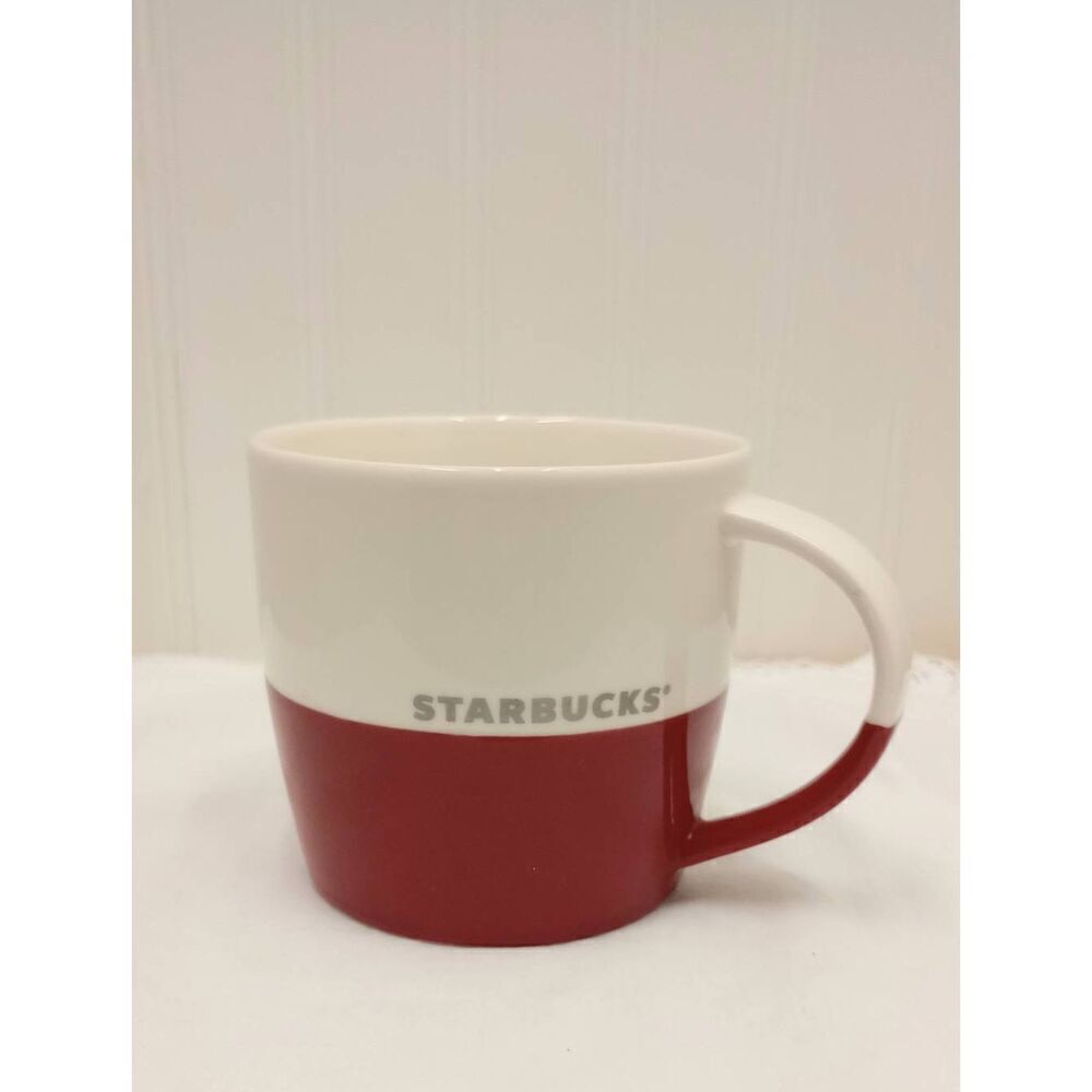 Starbucks red and white coffee / tea mug dated 2011.